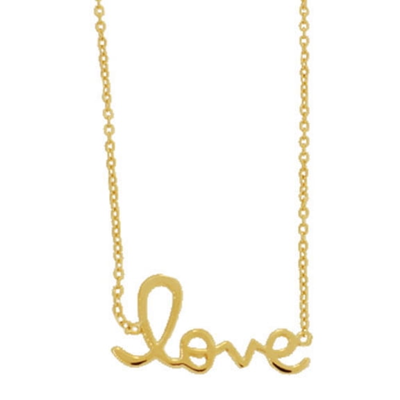 Beaute Fashion Love Heart Arrow Jewelry - Necklace or Earrings (Love Script Gold Tone Necklace)