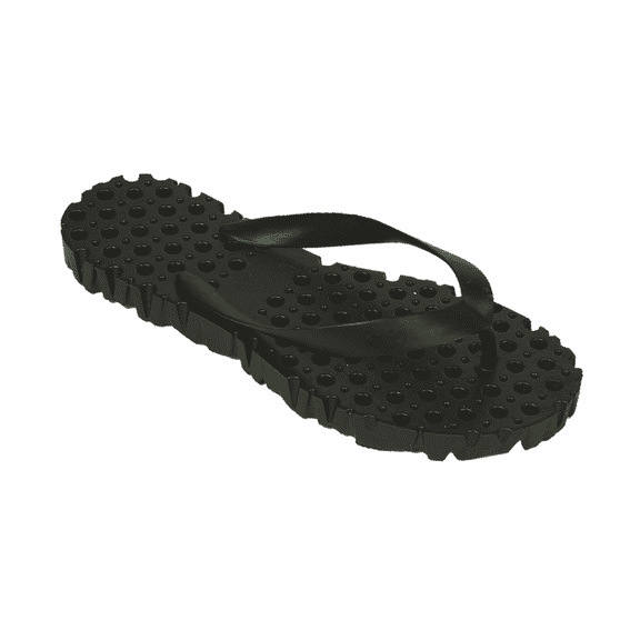 Beaute Fashion Perforated Adult Women Flip-Flops Shower Slipper Thong (Black, Size 10)