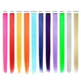 thumbnail image 1 of Beaute Galleria Rainbow Multi-Color 21 Inches Long Straight Party Highlights Clip In Synthetic Hair Extensions for Cosplay Comic Con Halloween Costume, 11 Pack, 1 of 6