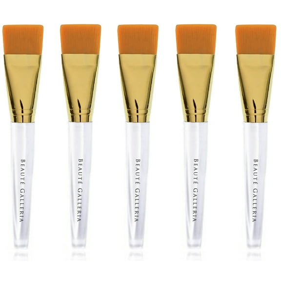 Beaute Galleria Soft Nylon Bristles Facial Mask Brush Tool, for Face and Neck Mask, Mess-Free DIY Home Spa Applicator, 5 Pack