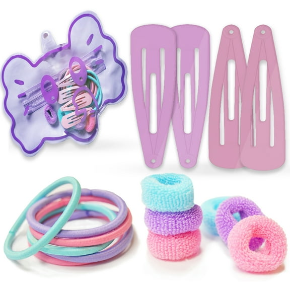 Beaute Galleria Toddler Baby Girl Hair Accessories with Ponytail Hair Bobble Holder, Elastic Hair Ties Bands, Hair Clips Barrettes, 16 Pack