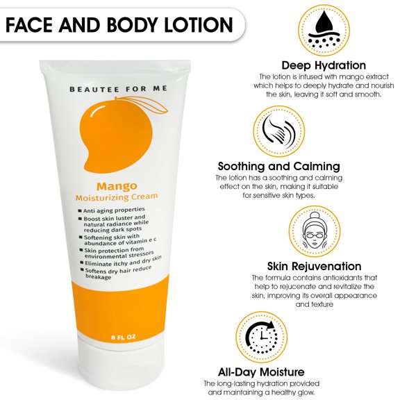 Beauteeforme Mango Anti-Aging Moisturizing Cream Prevents Premature Aging by Enabling the Upper Layer of Your Skin to Retain Moisture and Remain Flexible