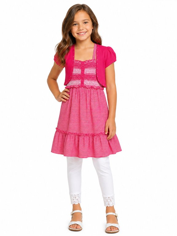 Big Girl's Smocked Shrug Top Set Medium (7-8)