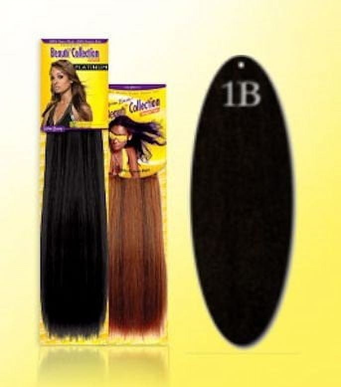 Beauti Collection Human Hair Extensions - G/Yaki Weave Bulk 14" - #1B Black - Size: 14"