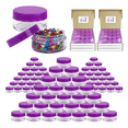 thumbnail image 1 of Beauticom 1000 Pieces High Quality 10 Gram 10 ml (0.3 oz) Plastic Clear Round Cream Lotion Beauty Sample Jars (Purple Lids), 1 of 7