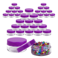 thumbnail image 1 of Beauticom 10g/10ml (0.36 oz) Clear Plastic Jars with Lids for Creams, Lotions, Make Up, Powders, and More… (Quantity: 40 Pieces, Color: Purple Lids), 1 of 7