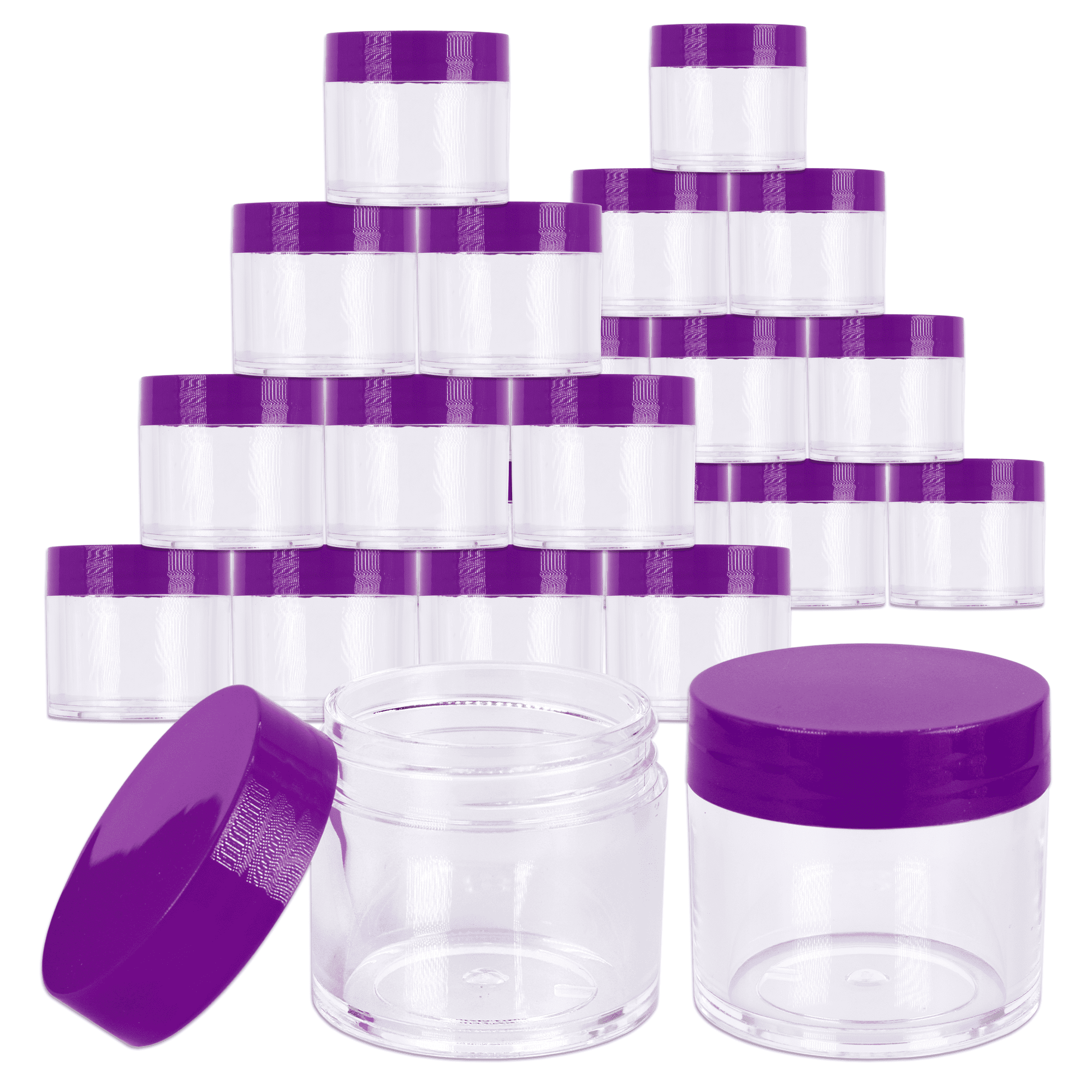 Beauticom 24 Pieces 30G/30ML(1 Oz) Round Clear Plastic Container Jars ...