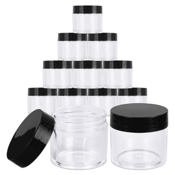 Beauticom 3 Pieces 30G/30ML(1 Oz) Round Clear Plastic Container Jars with Flat Top Lid - 3 Jars
