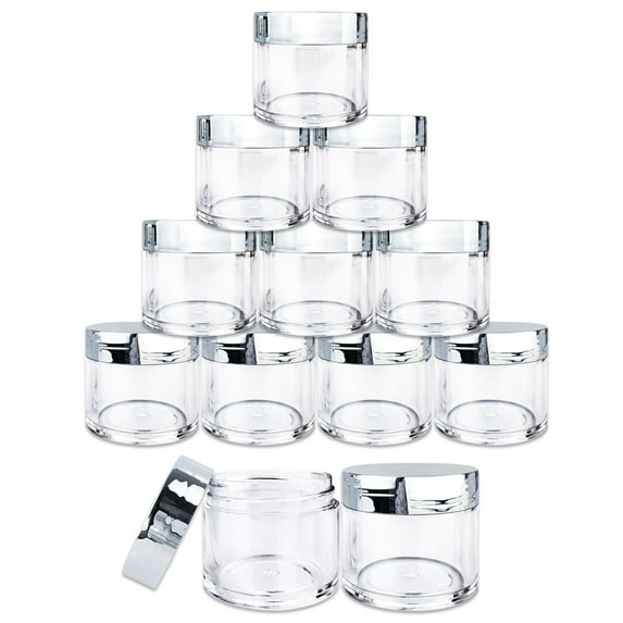 Beauticom 30 Pieces 30G/30ML(1 Oz) High Quality Thick Wall Round Clear Plastic Container Jars with Flat Top Lid - 36 Jars