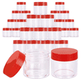 thumbnail image 1 of Beauticom 30 Pieces High Quality 30 Gram 30 ml (1 oz) Round Acrylic Makeup Product Sample Travel Jars with Flat Red Lids, 1 of 7