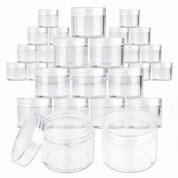 Beauticom 36 Jars High Quality 60 Gram/ML 2 Oz Thick Acrylic Sample Container Jars - BPA Free (Clear)