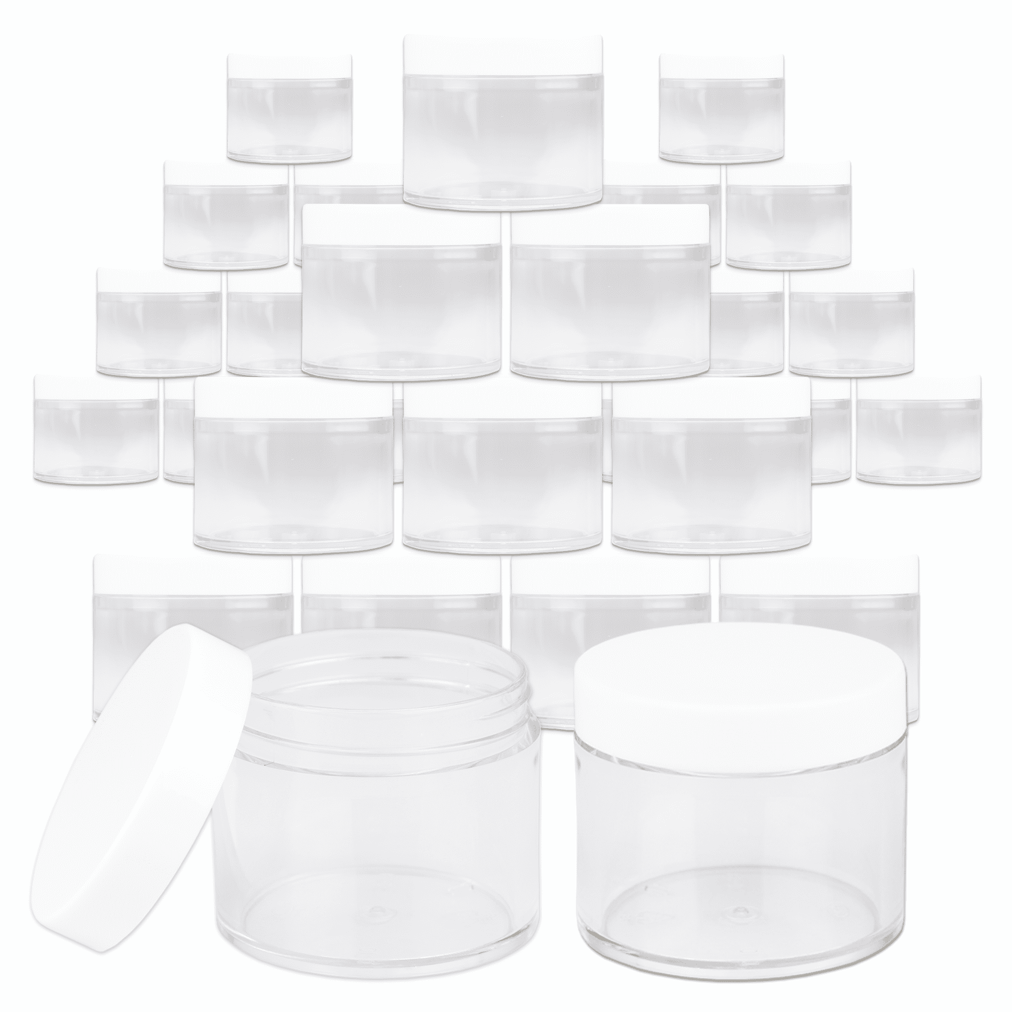 Beauticom 36 Jars High Quality 60 Gram/ML 2 Oz Thick Acrylic Sample Container Jars - BPA Free (White)