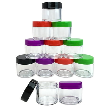 Beauticom 36 Pieces 30G/30ML(1 Oz) Round Clear Plastic Container Jars with Flat Top Lid - 36 Jars