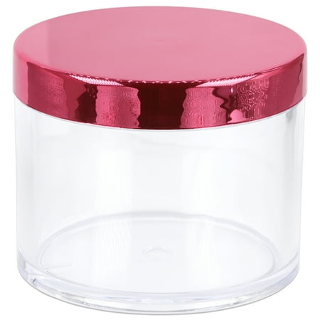Beauticom 4 oz. (120g/120ML, Quantity: 36 Pieces) Rose Color Thick Wall Round Leak Proof Clear Acrylic Jars w/Lids for Beauty, Cream 36 Pieces (36 Jars + Lids Together)