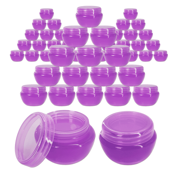 Beauticom 48 Pieces High Quality 10 Gram/10 ml Round Oval Plastic Container Jars with Inner Liner and Lid - Gray