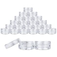 thumbnail image 1 of Beauticom 50 Pieces High Quality 3 Gram 3 ml (0.1 oz) Plastic Round Cosmetic Beauty Makeup Sample Jars with Clear Lids, 1 of 8