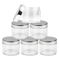 thumbnail image 1 of Beauticom 6 Jars High Quality 60 Gram/ML 2 Oz Thick Acrylic Sample Container Jars - BPA Free (Silver), 1 of 5