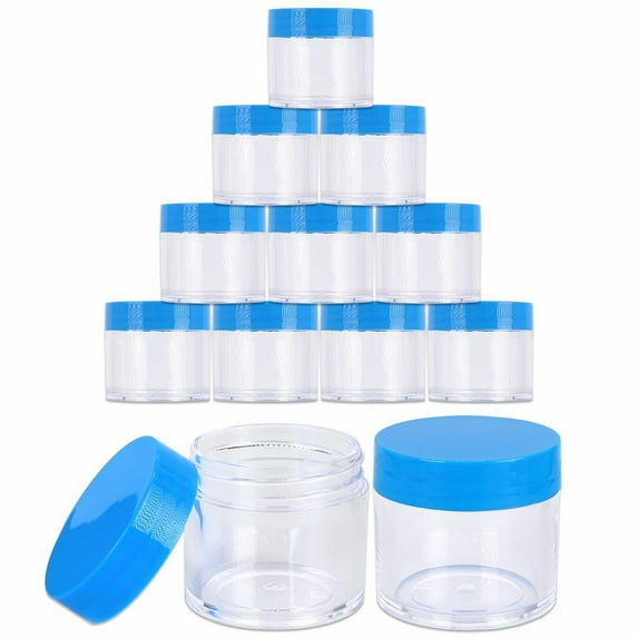 Beauticom 6 Pieces 30G/30ML(1 Oz) High Quality Thick Wall Round Clear Plastic Container Jars with Flat Top Lid - 6 Jars