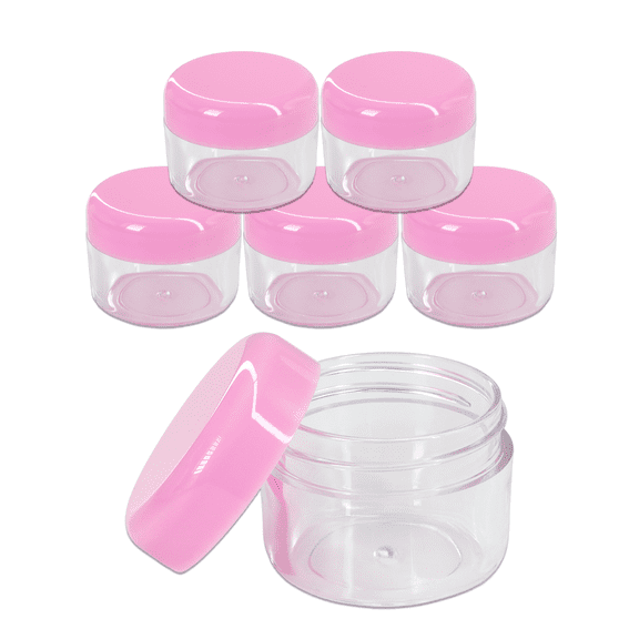 Beauticom 6 Pieces 30G/30ML(1 Oz) Round Clear Plastic Container Jars with Rounded Edge Top Lid - 6 Jars