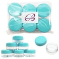 thumbnail image 1 of Beauticom 6 Pieces High Quality 15 Gram 15 ml (0.5 oz) Clear Round Plastic Makeup Cosmetic Travel Sample Jars - Teal Lids, 1 of 5