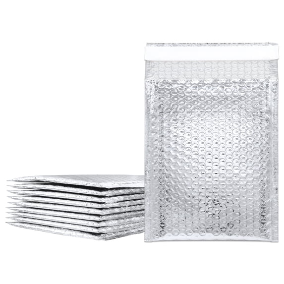 Beauticom 6" x 9" #0 Lightweight Self-Sealing Padded Bubble Mailer Envelopes for Mailing and Shipping (Metallic Silver, 30pcs)