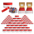 thumbnail image 1 of Beauticom 600 Pieces High Quality 10 Gram 10 ml (0.3 oz) Plastic Clear Round Cream Lotion Beauty Sample Jars (Red Lids), 1 of 7