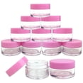 thumbnail image 1 of Beauticom 600 Pieces High Quality 20G/20ML Clear Round Acrylic Cosmetic Product Sample Travel Jars with Flat Top Lids (Pink), 1 of 5