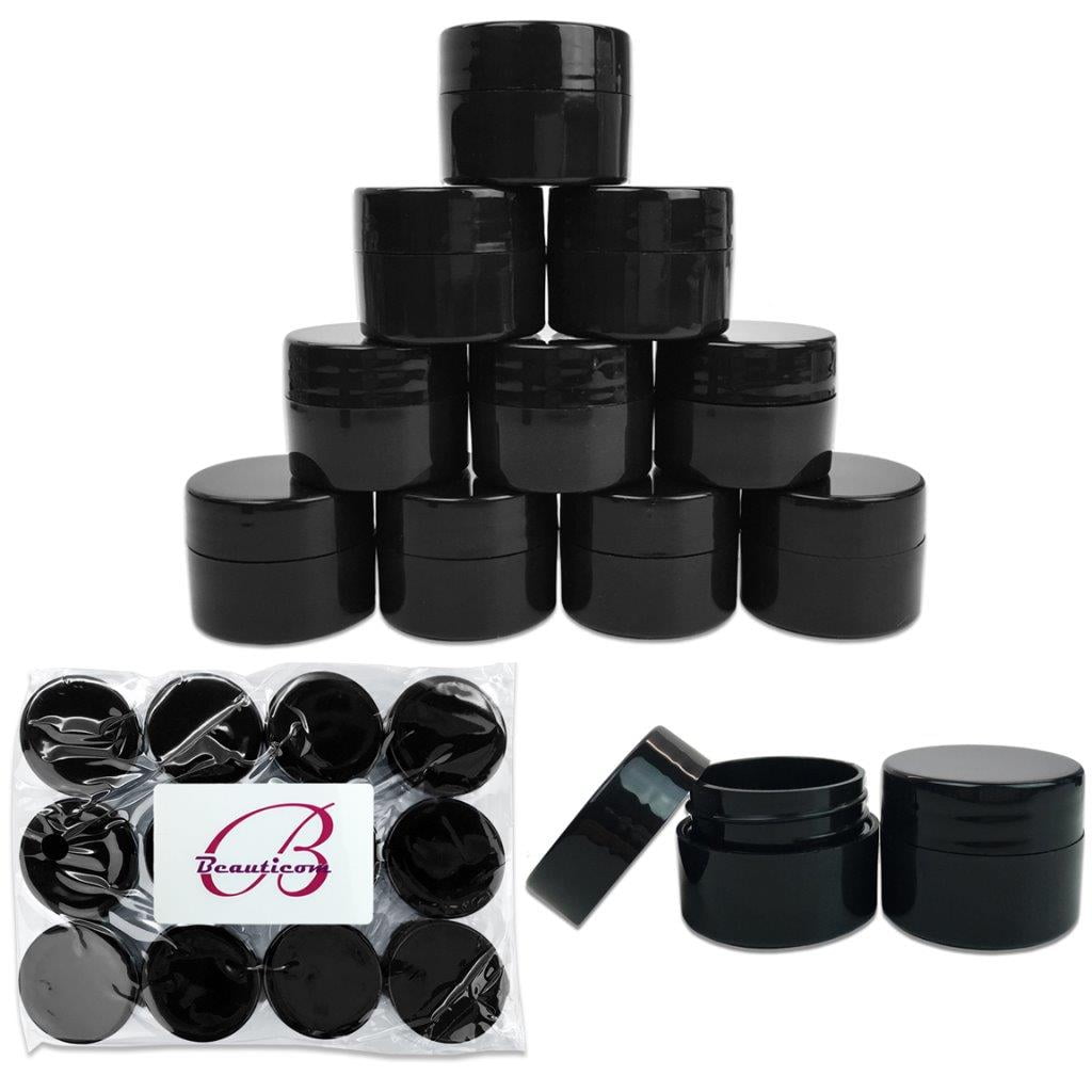 https://i5.walmartimages.com/seo/Beauticom-Black-12-Pieces-High-Quality-7G-7ML-0-25-oz-Thick-Plastic-Container-Jar-With-Foam-Lined-Lid-for-Lotion-Cream-and-Skin-Care-Samples_6f905b4d-da66-4e72-880f-dee101bbd1cb_1.2da168cda2a7040f7543b5ad4b5b5310.jpeg