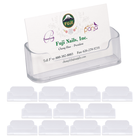Beauticom Clear Business Card Holder - Style #1 - 12 Pieces