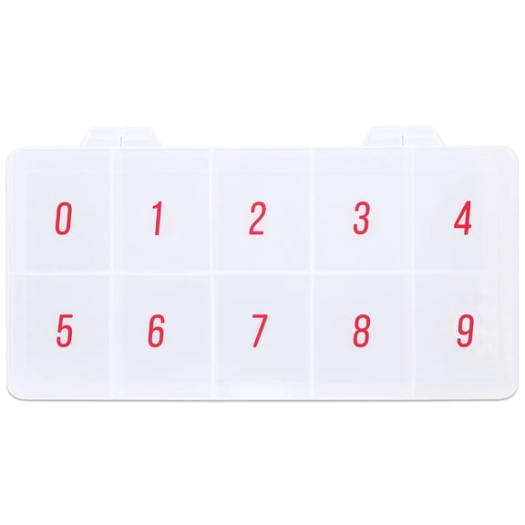 Beauticom Empty Small 10 Slot Acrylic Nail Art Tip Organizational Storage Box (FROSTED, Labeled 0 to 9)