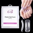 thumbnail image 1 of Beauticom USA Plastic Dual Nail Form Set Box - Frosted Form Box with Clear False Nail Form for Nail Salons and DIY Manicure, 1 of 7