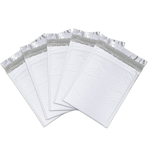 Beauticom White (25 Pieces) 6"x9" Self-Seal Poly Bubble Mailer Envelopes Eco Friendly Lightweight Made in The USA