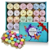 Beautifier Life 24 Pack Moisturizing Bath Bombs Gift Set,Bubble Bath Kit,Colorful,12 Scents
