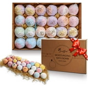 Beautifier Life Moisturizer Bath Bombs Gift Set (Set of 24) Natural Refreshing Bubble Bath Kit with Relaxing Scents Made from Essential Oils for Bubble and Spa Bath – Ideal for Dry Skin Moisturize