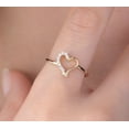 thumbnail image 1 of Beautiful 0.50Ct Round Cut Simulated Diamond Heart Shape Valentine Ring 14K Yellow Gold Plated Silver, 1 of 1
