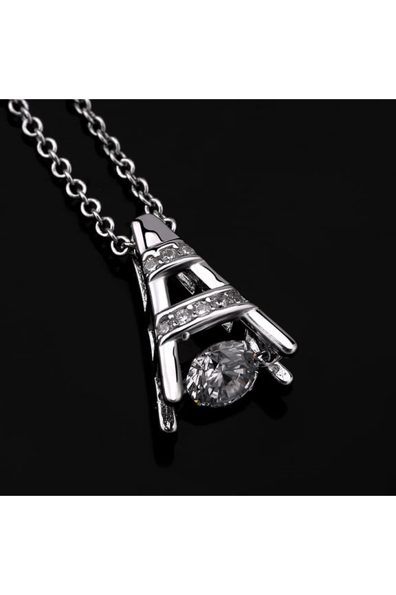 Beautiful 1.07 Carat Round Cubic Zirconia Dancing Diamond Necklace In 925 Sterling Silver