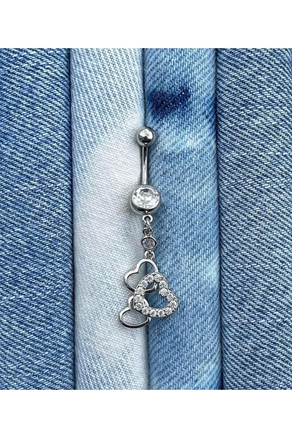 Beautiful 1.0CT Round Cut Simulated Diamond Women's Body Pricing Belly Button 14K White Gold Plated 925 Silver