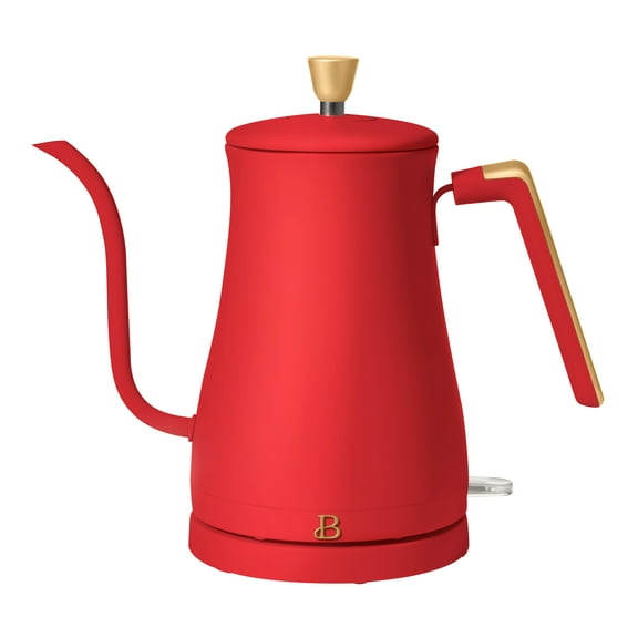 Beautiful 1-Liter Electric Gooseneck Kettle 1200 W, Tomato Red by Drew Barrymore