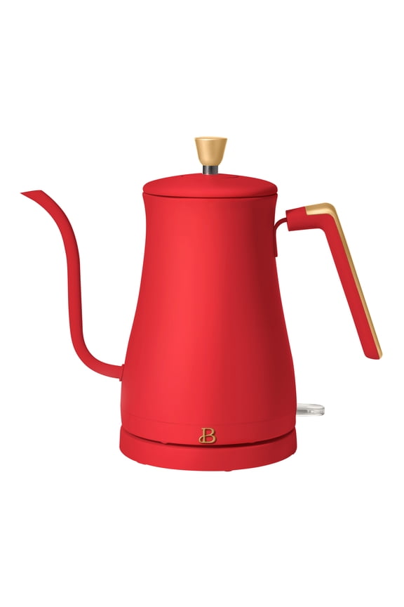 1-Liter Electric Gooseneck Kettle 1200 W, Tomato Red by Drew Barrymore