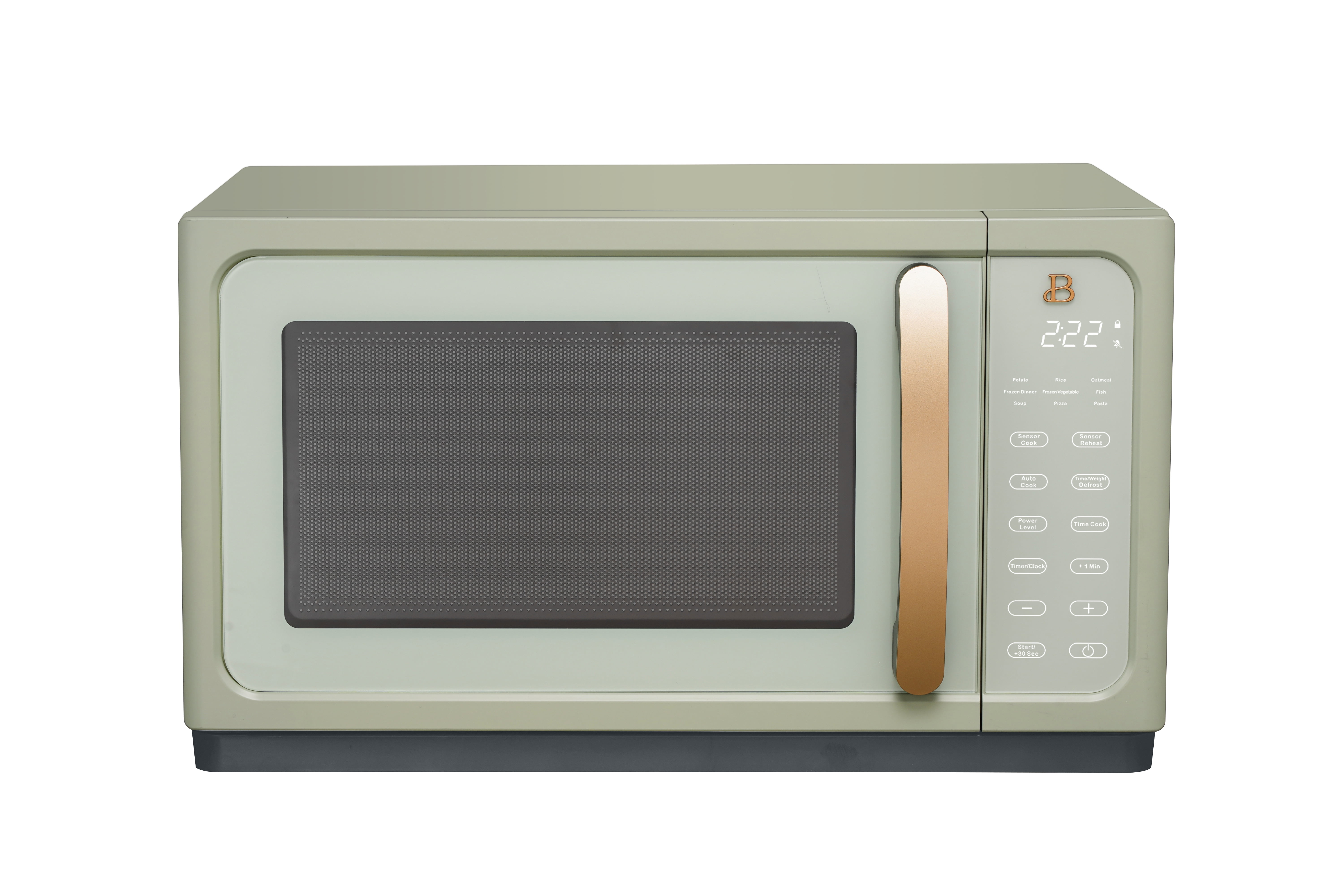 Beautiful 1.1 Cu ft 1000 Watt, Sensor Microwave Oven, Sage Green by Drew Barrymore, New