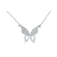 thumbnail image 1 of AFFY Beautiful 1/3 Ct Natural Diamond Butterfly Pendant Necklace In 14K Solid White Gold, 1 of 1