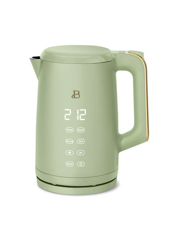 Beautiful 1.7-Liter Electric Kettle 1500 W with One-Touch Activation, Sage Green by Drew Barrymore
