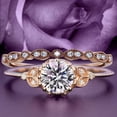 thumbnail image 1 of Beautiful 1.75 Carat Round Cut Diamond Moissanite Floral Engagement Ring, Antique Wedding Ring, One Matching Band in 10k Solid Rose Gold, Gift For Her In Festival Time, Promise Ring, Anniversary Ring, 1 of 3