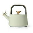 thumbnail interactive-video image 1 of Beautiful 1.8L Ceramic Non-Stick Stovetop Tea Kettle, Sage Green by Drew Barrymore, 1 of 12