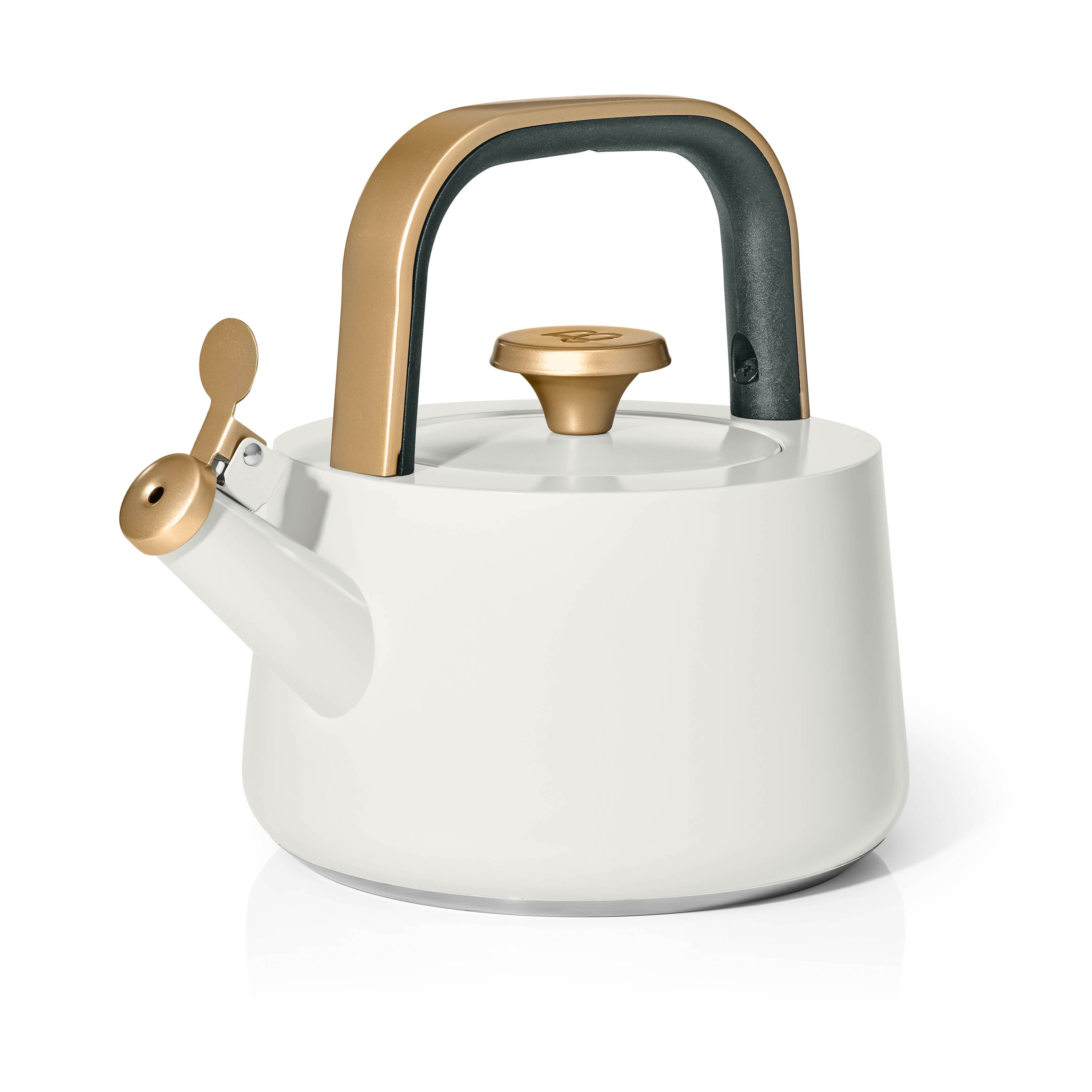 Beautiful 1.8L Ceramic Non-Stick Stovetop Tea Kettle, White Icing by Drew Barrymore