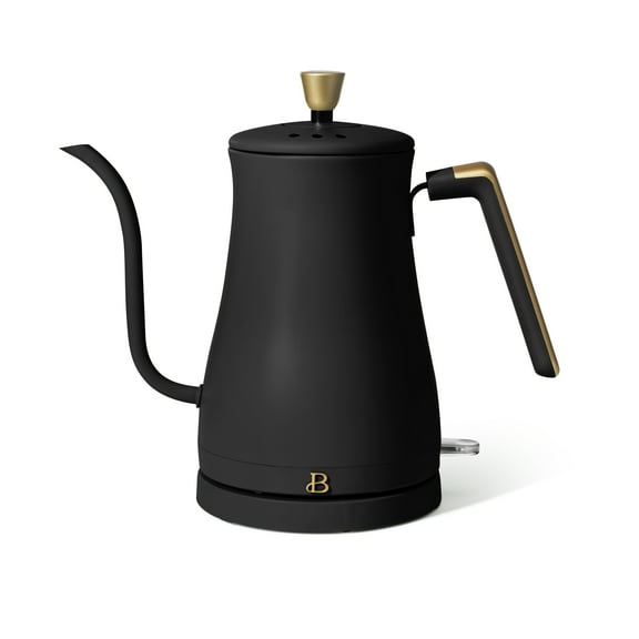 Beautiful 1-Liter Electric Gooseneck Kettle 1200 W, Black Sesame by Drew Barrymore