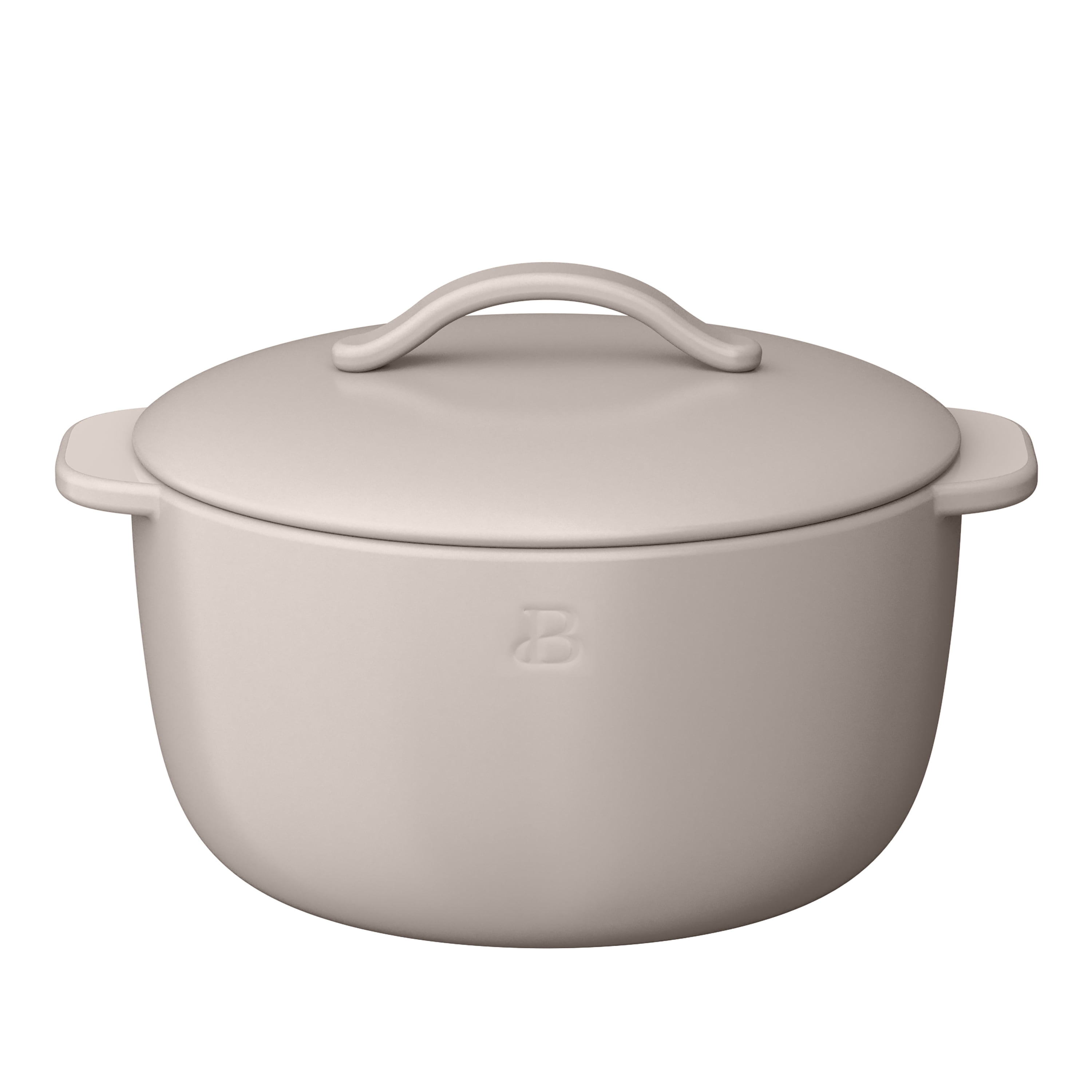 Beautiful 1 QT Stoneware Covered Casserole Dish, Porcini Taupe by Drew Barrymore