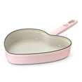 thumbnail interactive-video image 1 of Beautiful 10” Enameled Cast Iron Heart Skillet, Pink Champagne by Drew Barrymore, 1 of 12