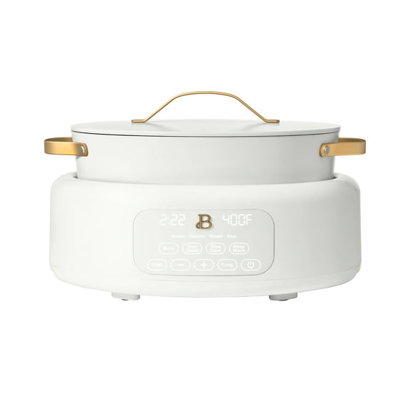 Beautiful 10 in 1, 6 Qt Electric Multi-Cooker, White Icing by Drew Barrymore