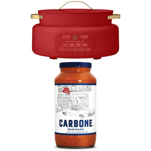 Beautiful 10-in-1 Multi-Cooker, Tomato Red with Carbone Marinara Sauce